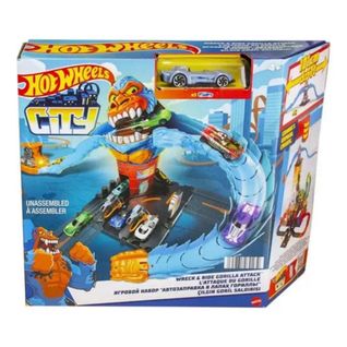 Pista de Percurso - Hot Wheels City - Lançadores Nemesis - Tubarão - Mattel