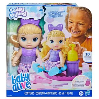 Boneca Baby Alive Sudsy Styling Cabelos Loiros F5112 - Hasbro